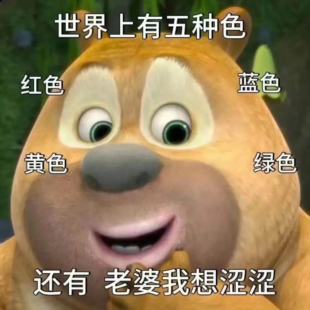 世界上有五种色红色蓝色黄色绿色还有老婆我想涩涩