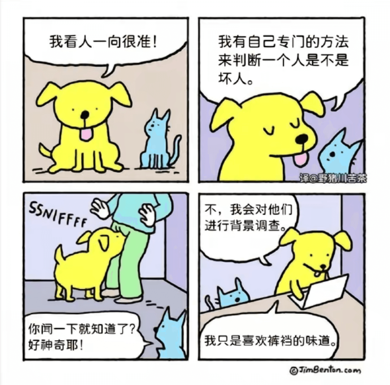 我看人一向很准！我有自己专门的方法来判断一个人是不是坏人。译