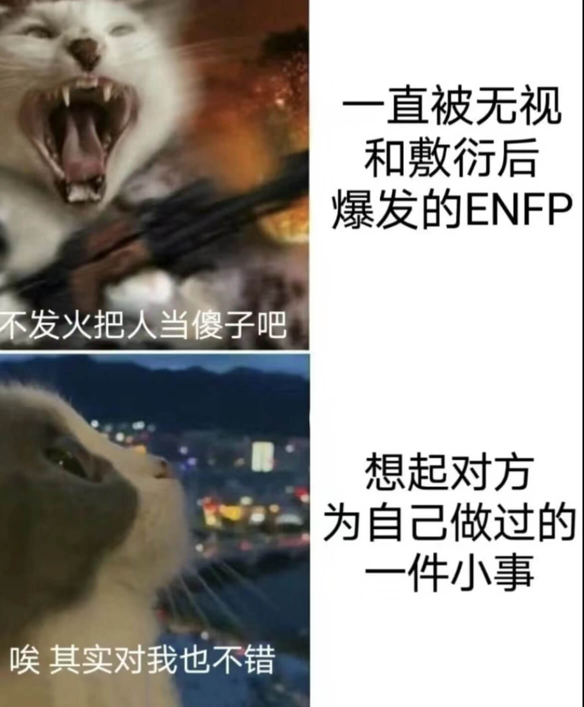 一直被无视和敷衍后爆发的ENFP不发火把人当傻子吧想起对方为