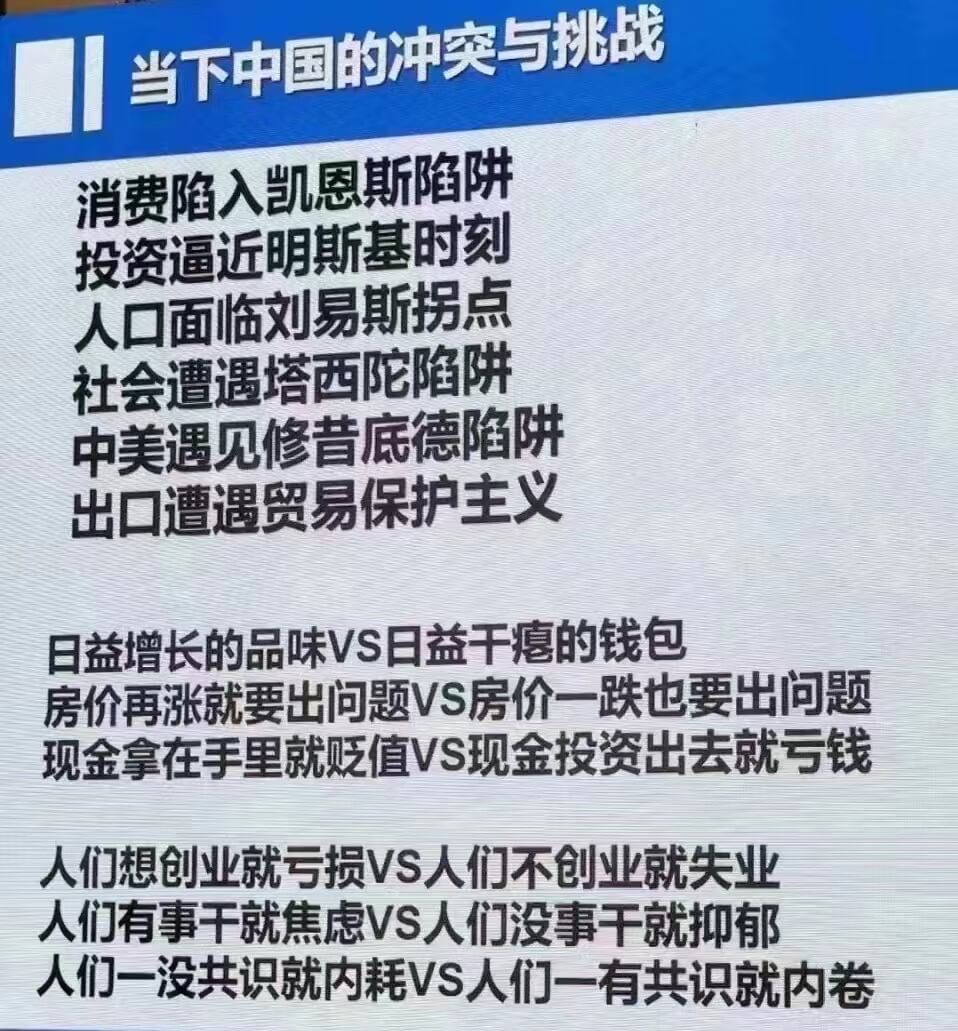 当下中国的冲突与挑战消费陷入凯恩斯陷阱投资逼近明斯基时刻人口