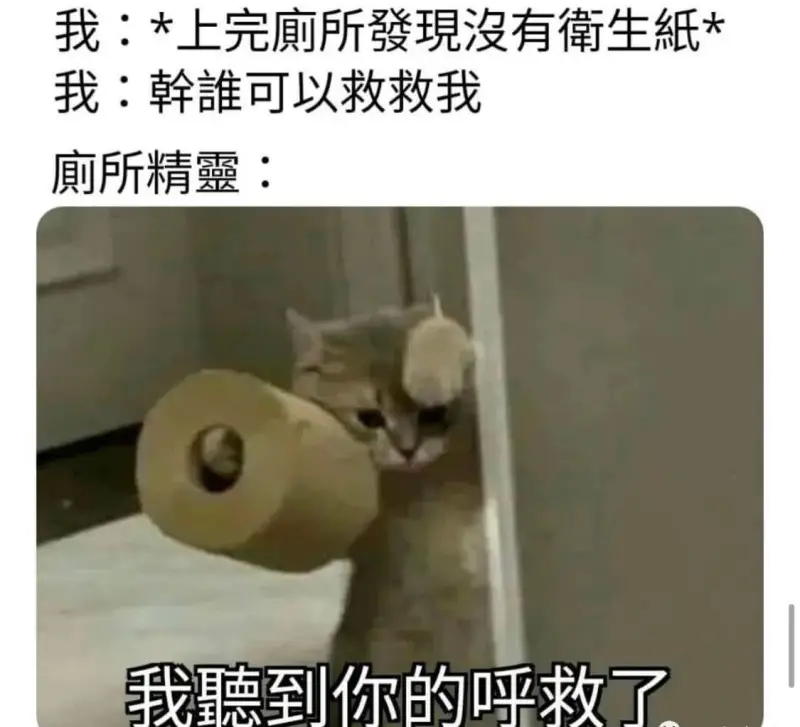 我：＊上完厕所發現没有衛生纸*我：翰離可以救救我煎所精霆：我