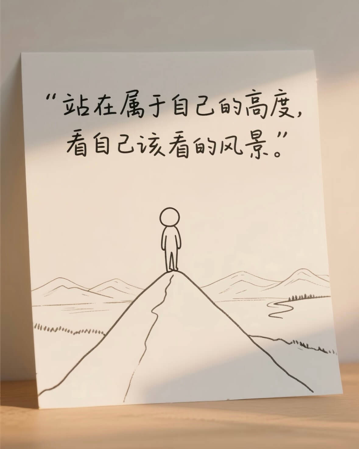 站在属于自己的高度看自己该看的风景。