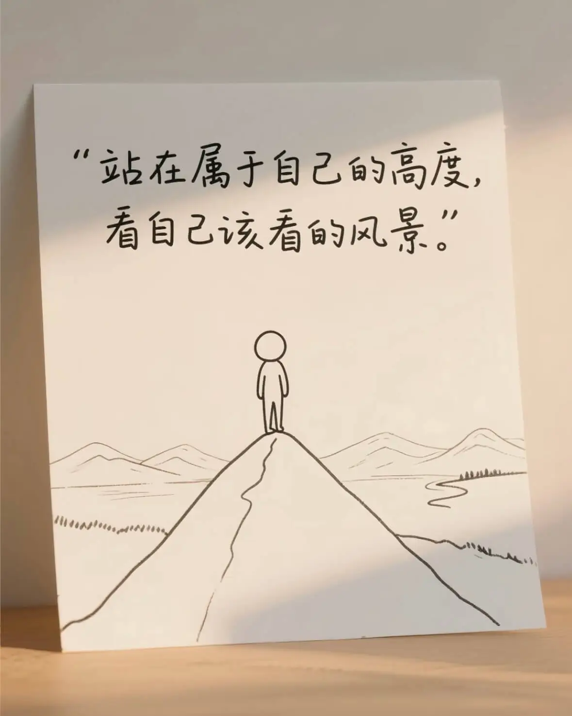 站在属于自己的高度看自己该看的风景。