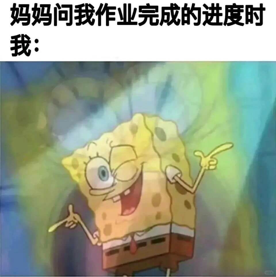 妈妈问我作业完成的进度时我：