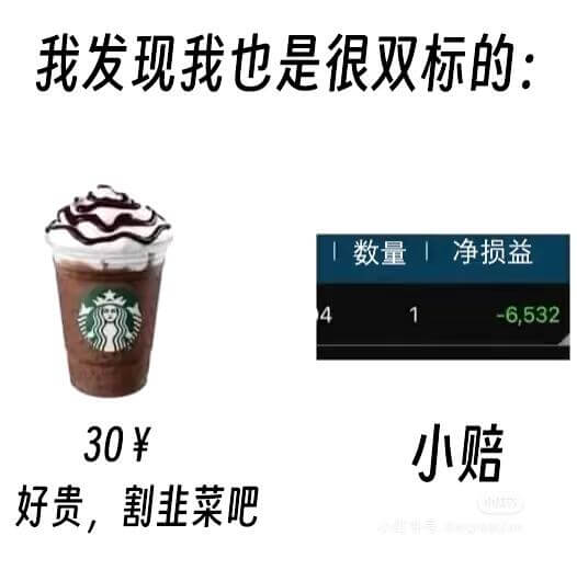 我发现我也是很双标的:30¥好贵,割韭菜吧数量净损益1146