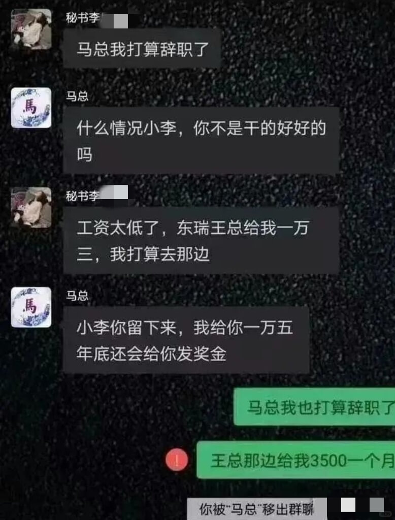 马总我打算辞职了馬马总什么情况小李，你你不是干的好好的吗秘书