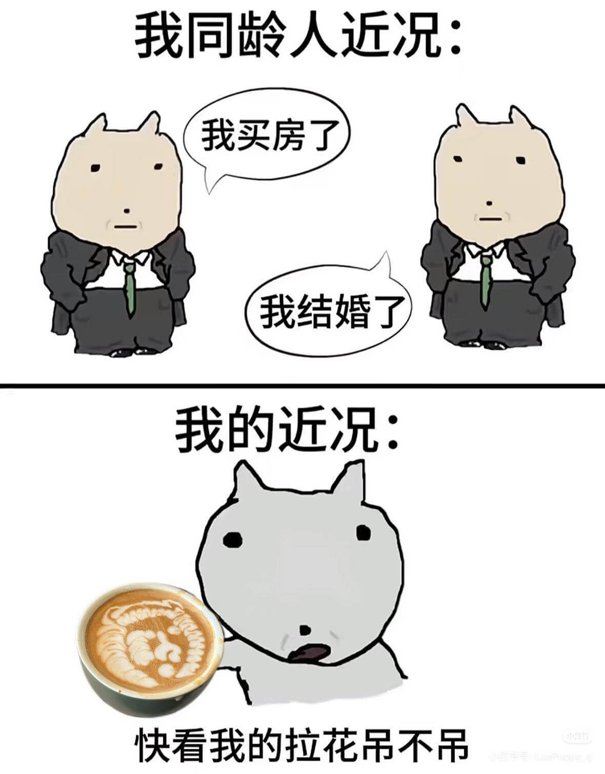 我同龄人近况：我买房了我结婚了我的近况：快看我的拉花，吊不吊