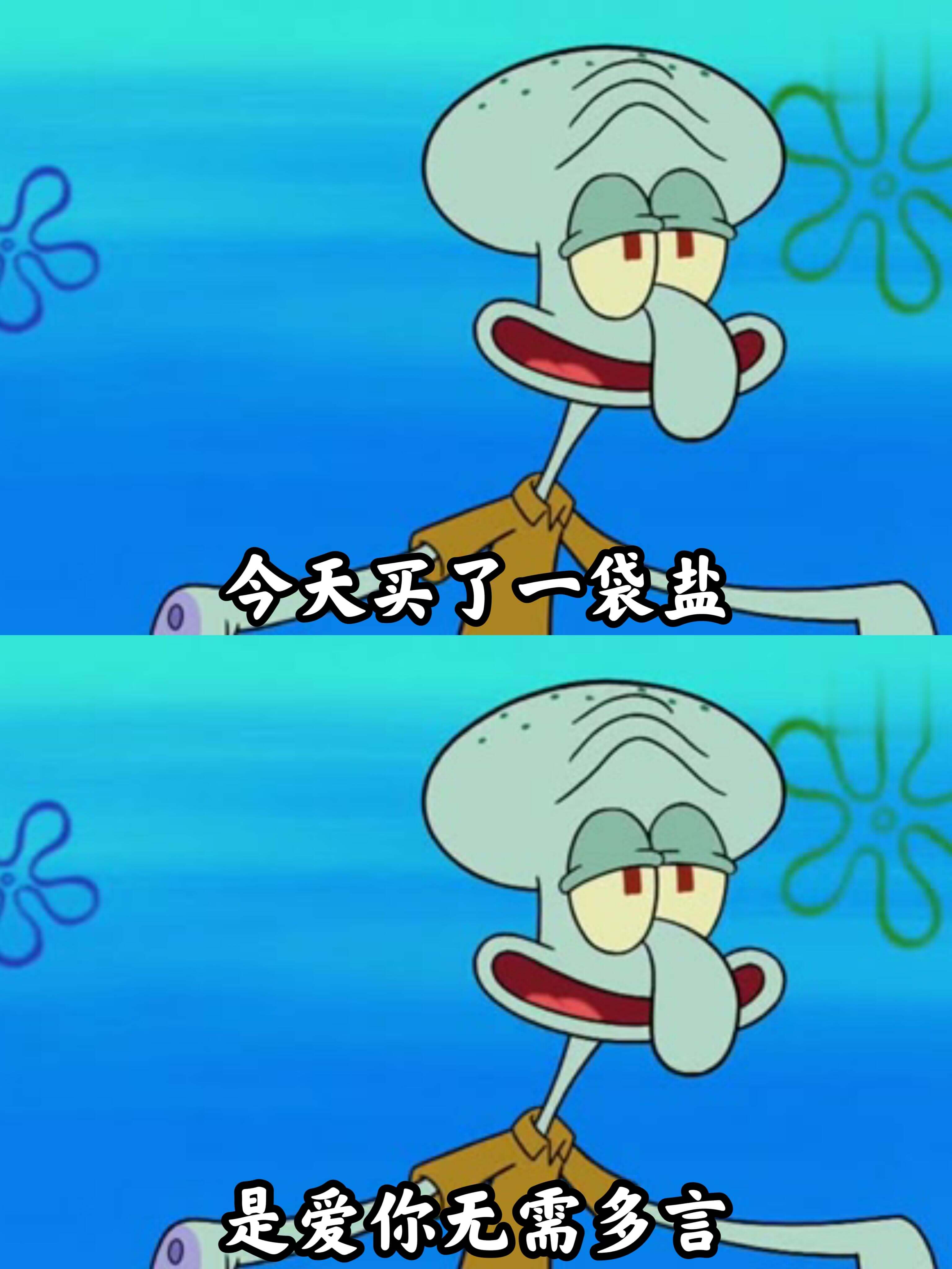今天买了一袋盐是爱你无需多言