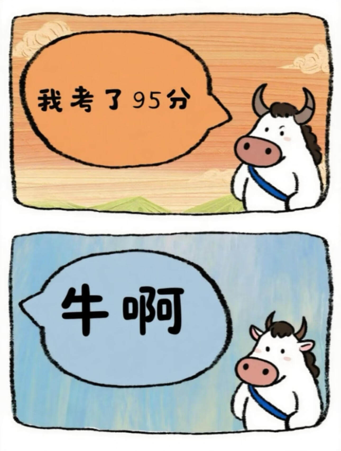我考了95分牛啊