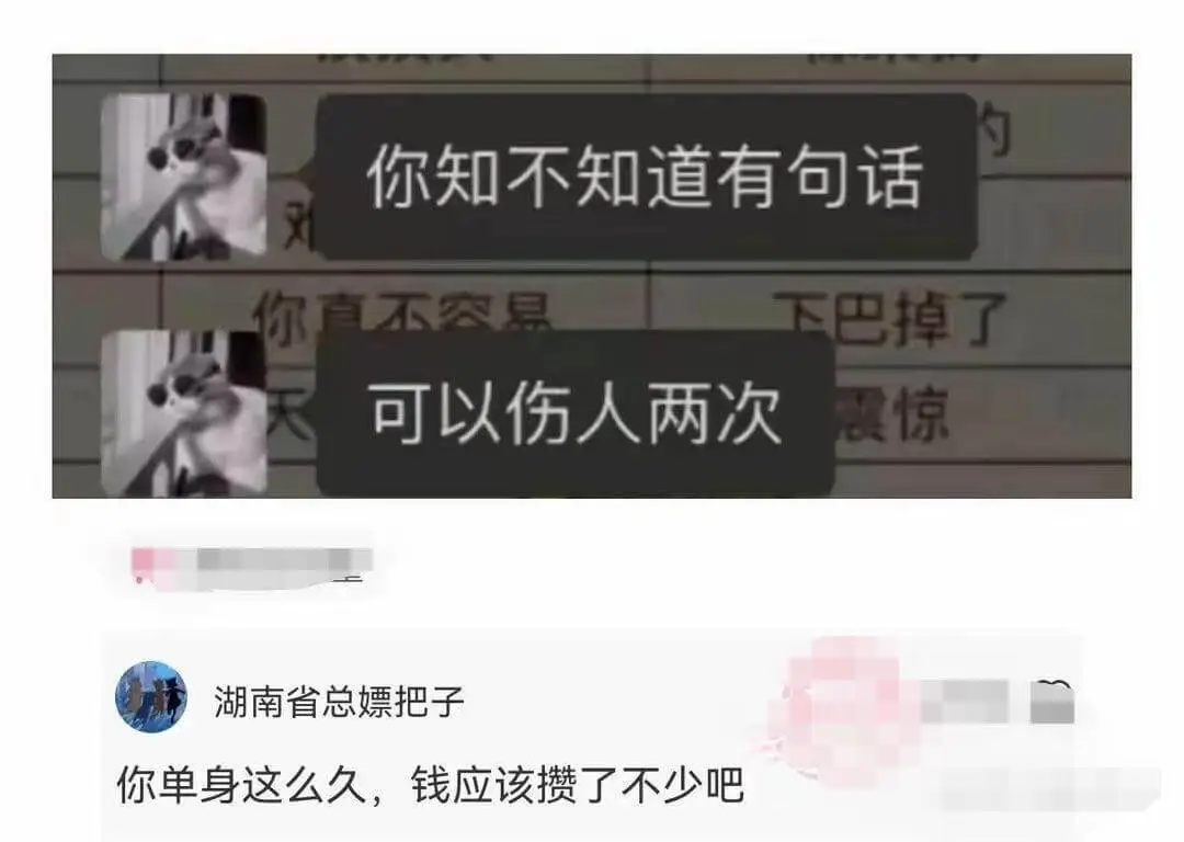 你知不知道有句话：你真不容易，下巴掉了，震惊可以伤人两次。湖