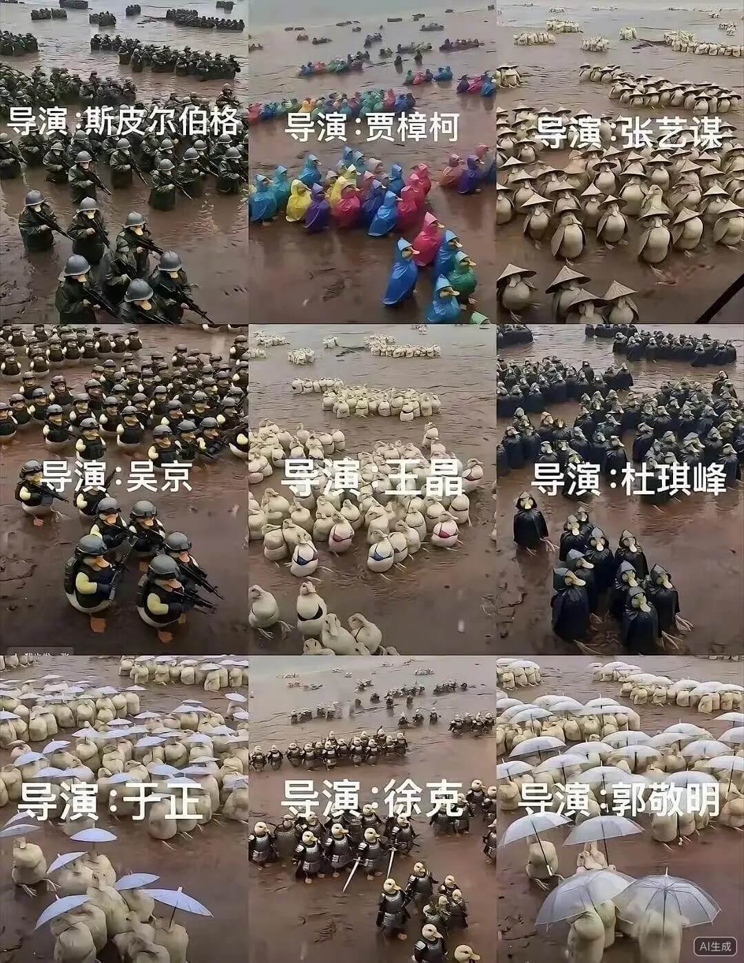 导演：斯皮尔伯格导演：贾樟柯导演：张艺谋导演：王晶导演：吴京