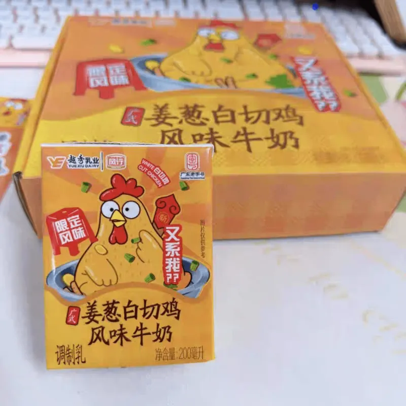 姜葱白切鸡风味牛奶越秀乳业风行YUEXIUDAIRY东实限定