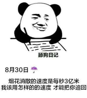 舔狗日记8月30日烟花消散的速度是每秒3亿米，我该用怎样的速
