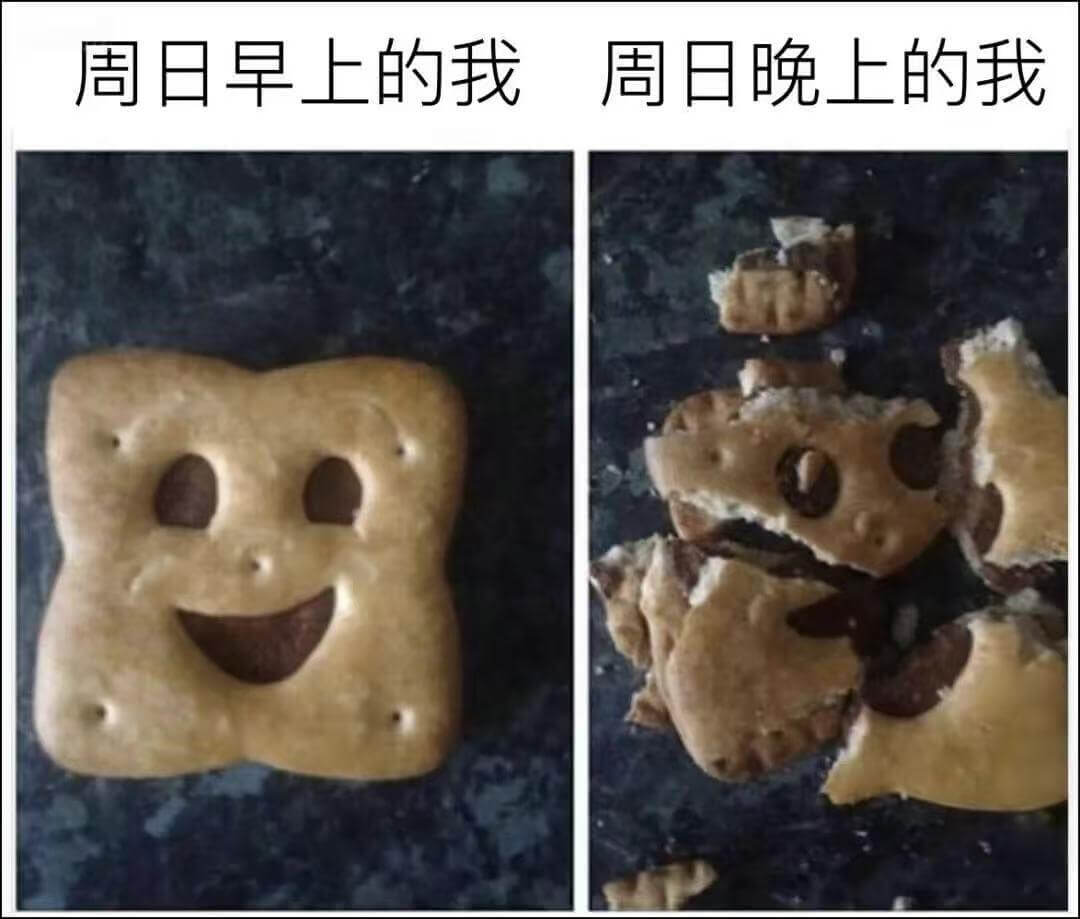 周日早上的我周日晚上的我