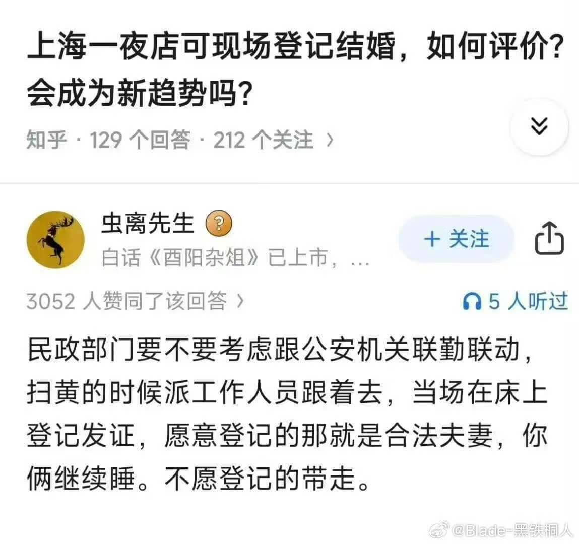 上海一夜店可现场登记结婚，如何评价？会成为新趋势吗？知乎·1