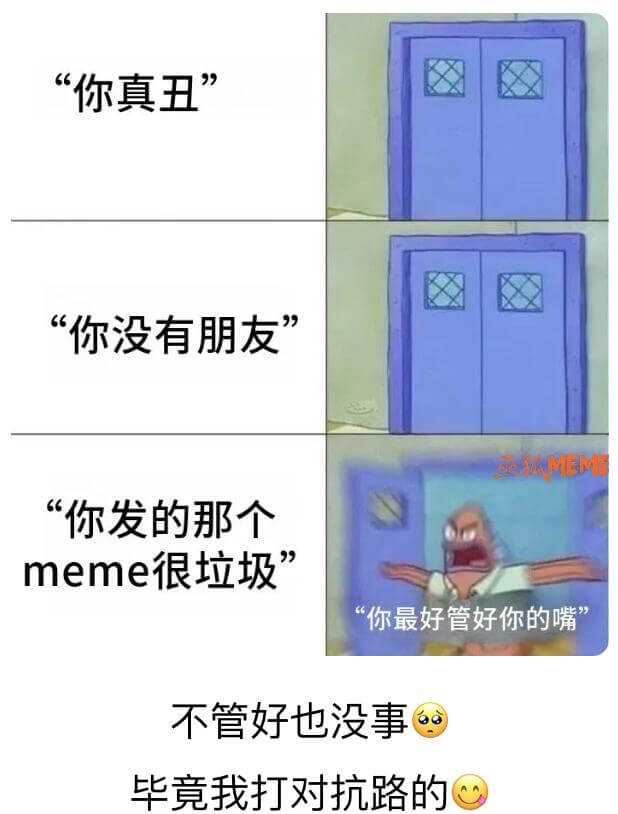 “你真丑”“你没有朋友”MEME“你发的那个meme很垃圾”