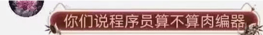 你们说程序员算不算肉编器