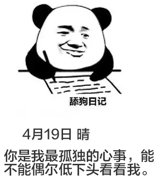 舔狗日记4月19日晴你是我最孤独的心事，能不能偶尔低下头看看