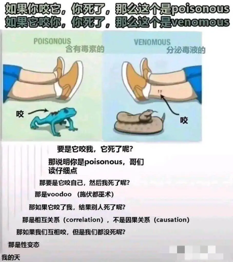死了,那么这个是poisonous死了,那么这个是venom