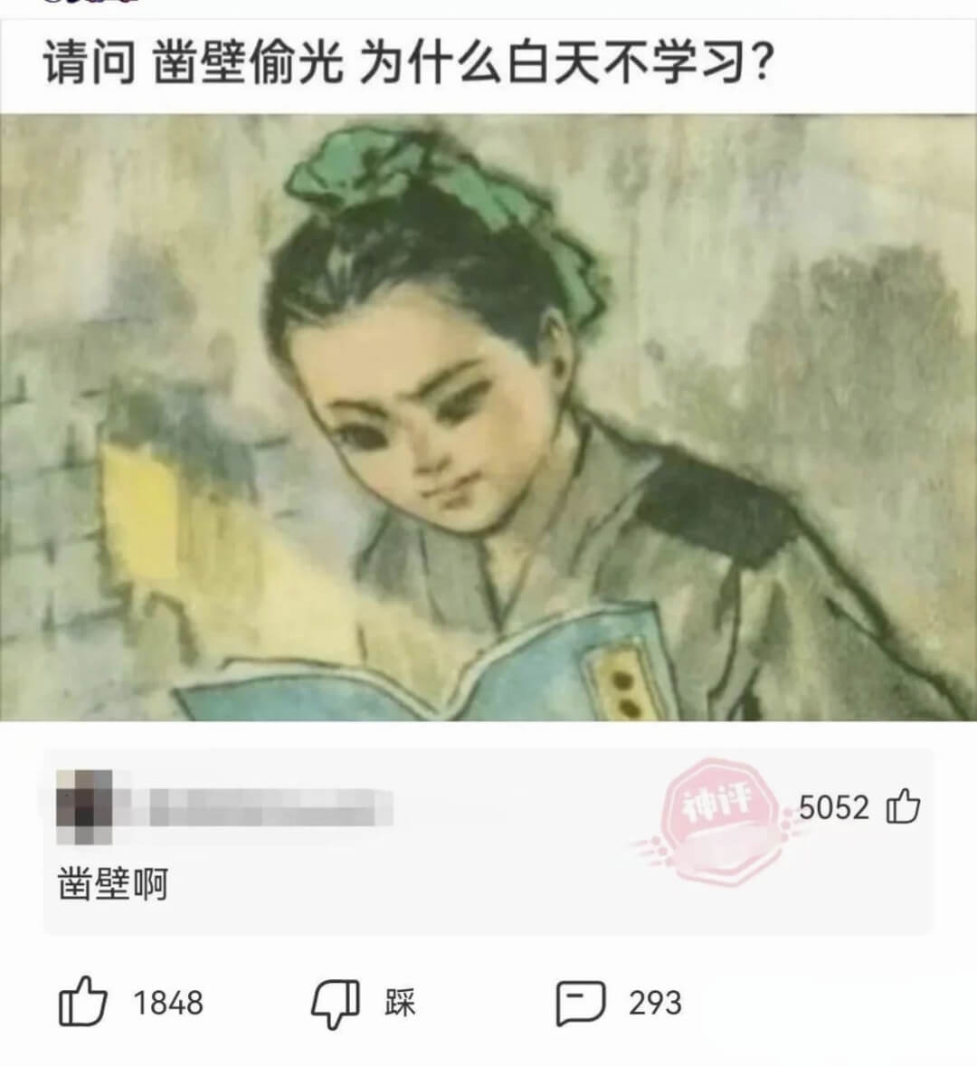 请问凿壁偷光为什么白天不学习?凿壁啊5052