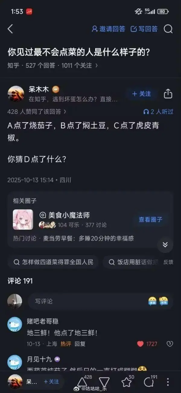 1:535G1808邀请回答写回答你见过最不会点菜的人是什么