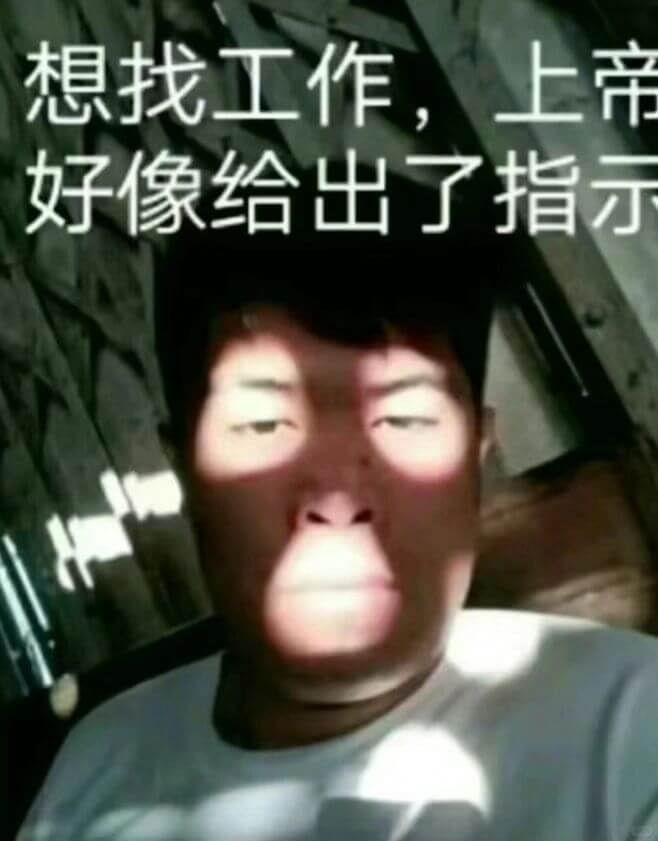 想找工作，上帝好像给出了指示