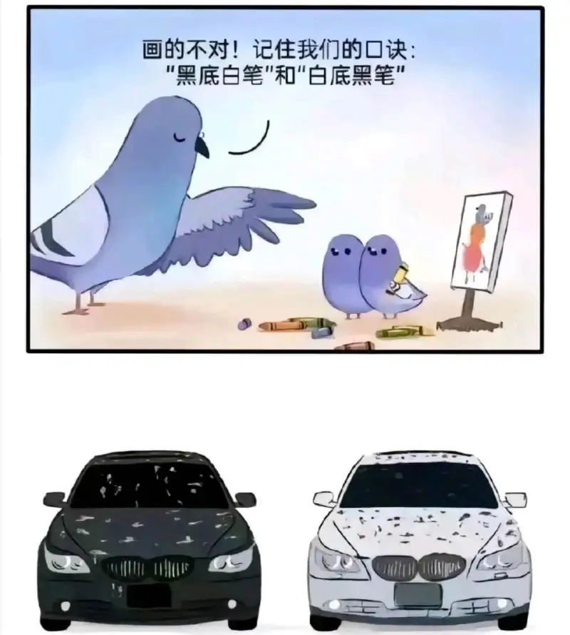 画的不对!记住我们的口诀：“黑底白笔”和“白底黑笔”
