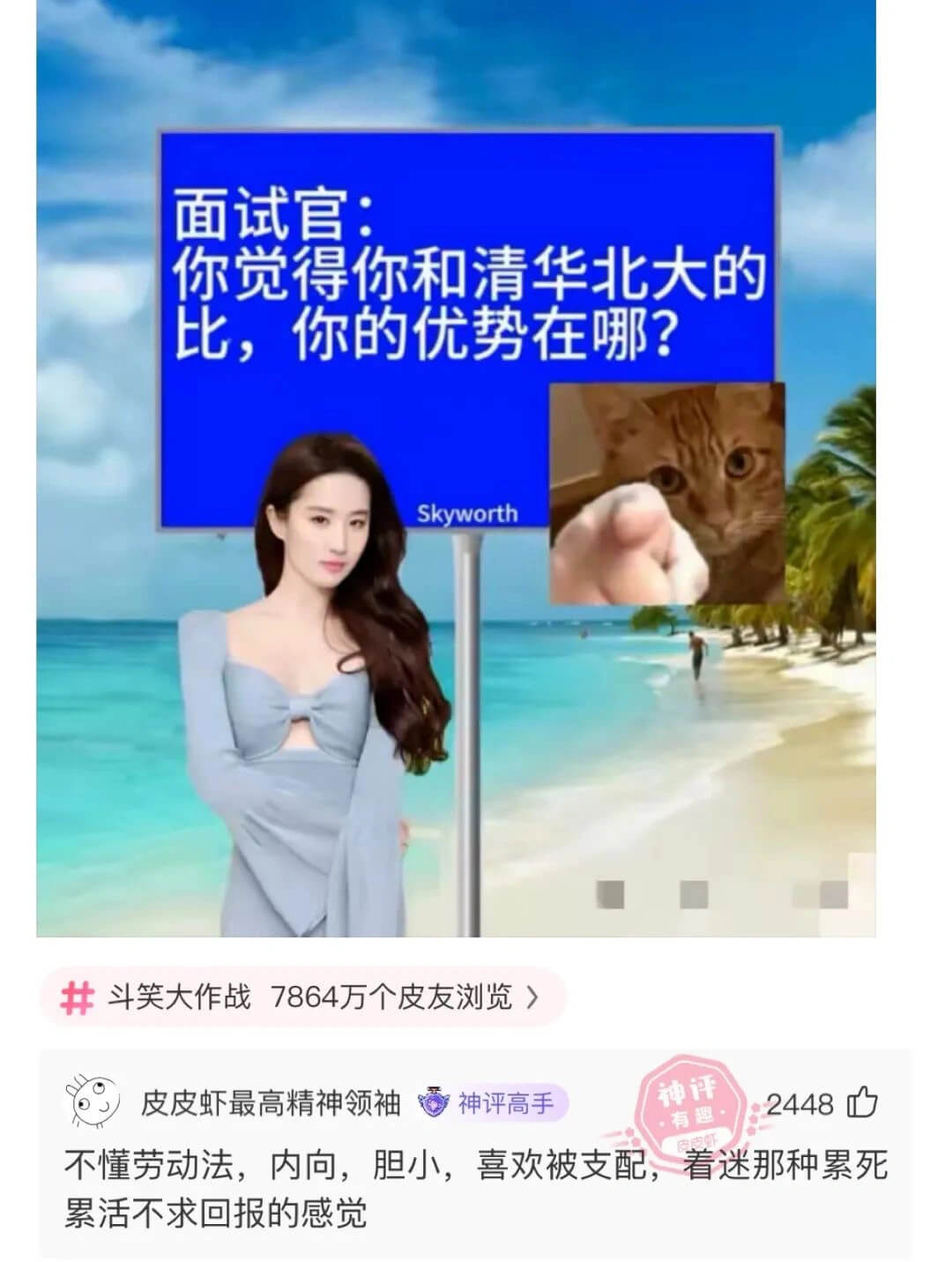 面试官:你觉得你和清华北大的比，你的优势在哪?Skywort