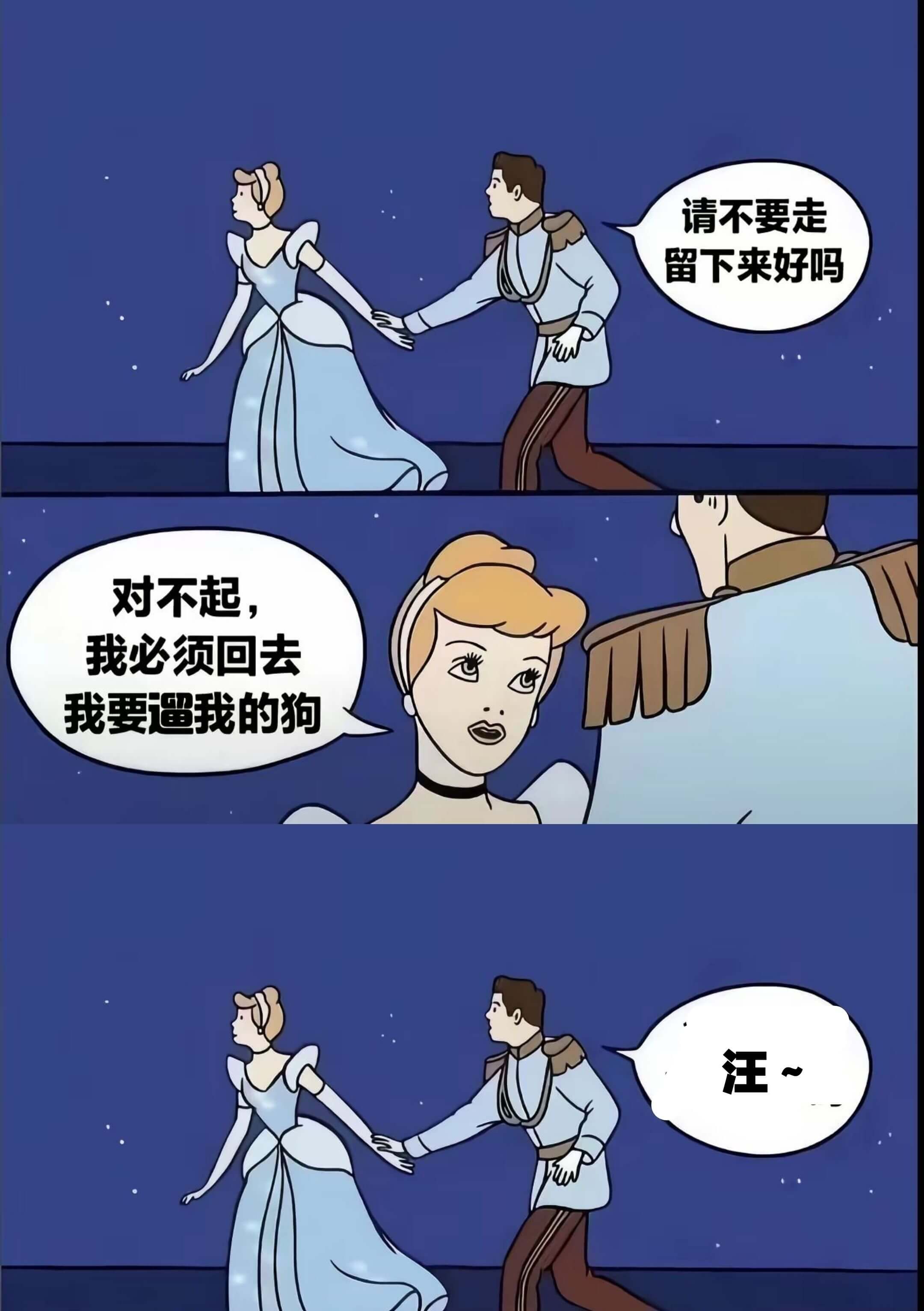 请不要走留下来好吗对不起，我必须回去我要遛我的狗汪～