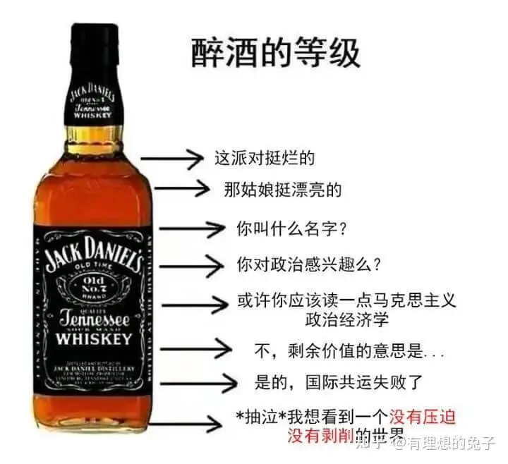 醉酒的等级NHISKE这派对挺烂的。那姑娘挺漂亮的。你叫什么