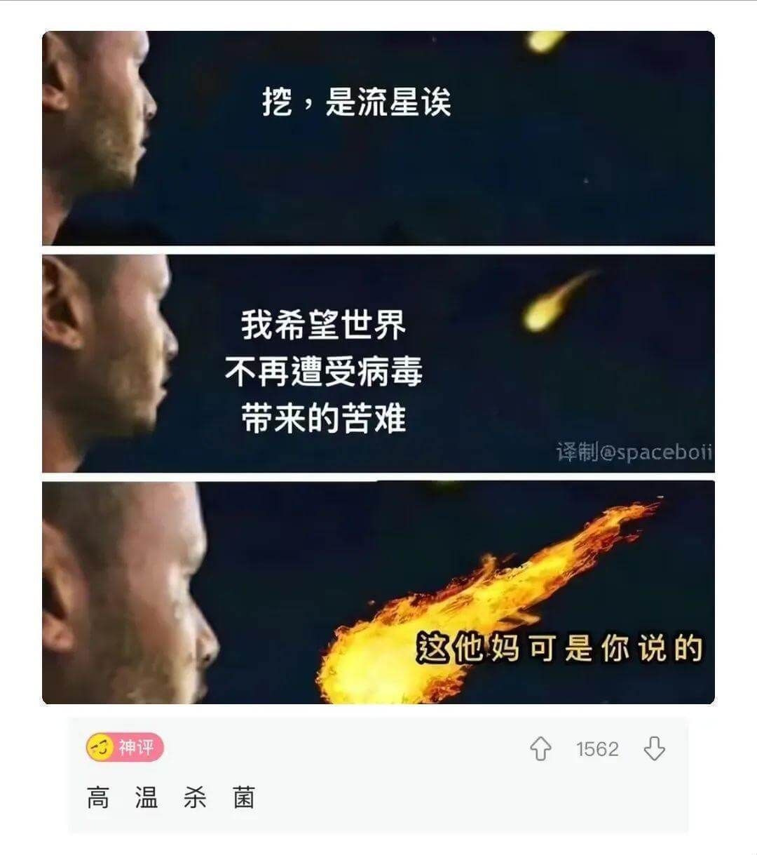挖，是流星诶。我希望世界不再遭受病毒带来的苦难。译制@spa