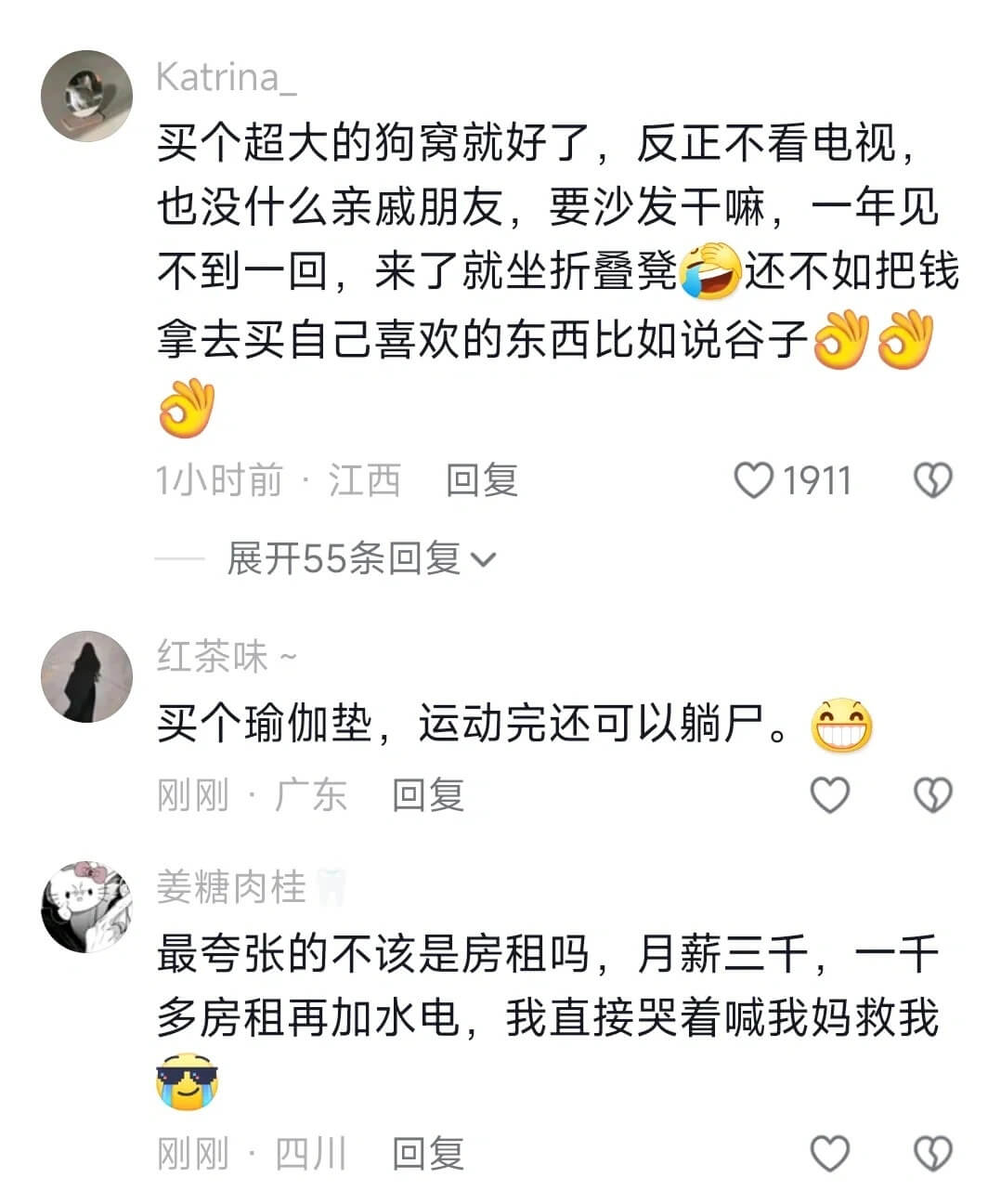 买个超大的狗窝就好了，反正不看电视，也没什么亲戚朋友，要沙发