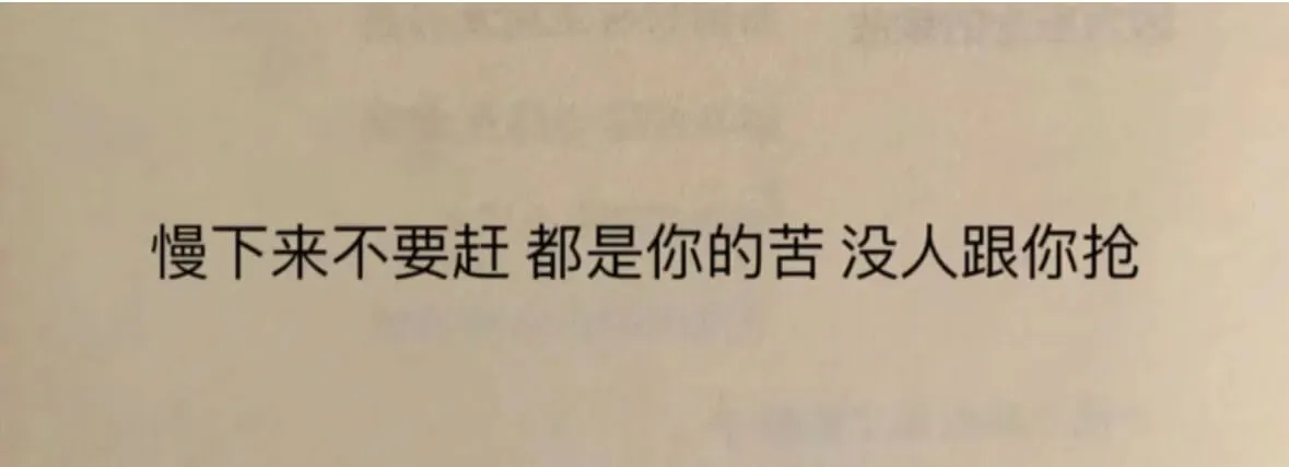 慢下来不要赶都是你的苦没人跟你抢