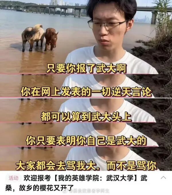 只要你报了武大啊，你在网上发表的一切逆天言论都可以算到武大头