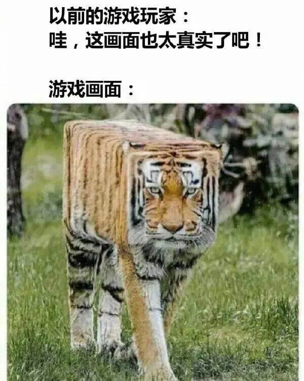 以前的游戏玩家：哇，这画面也太真实了吧！游戏画面：