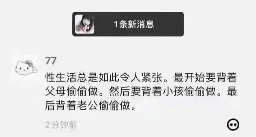 性生活总是如此令人紧张。最开始要背着父母偷偷做。然后要背着小