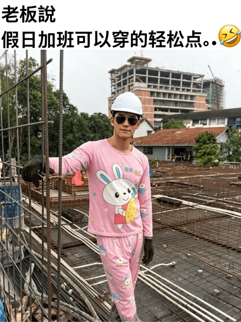 老板说：假日加班可以穿的轻松点。老烟