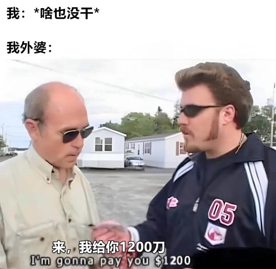 我：*啥也没干*我外婆：05来，我给你1200刀。Imgon