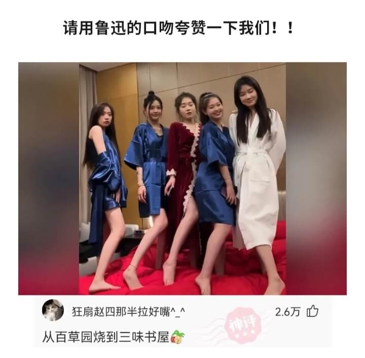 请用鲁迅的口吻夸赞一下我们!!狂扇赵四那半拉好嘴^_^2.6