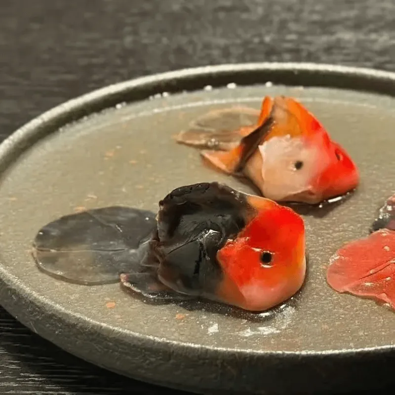 逼真到毫无食欲的锦鲤虾饺