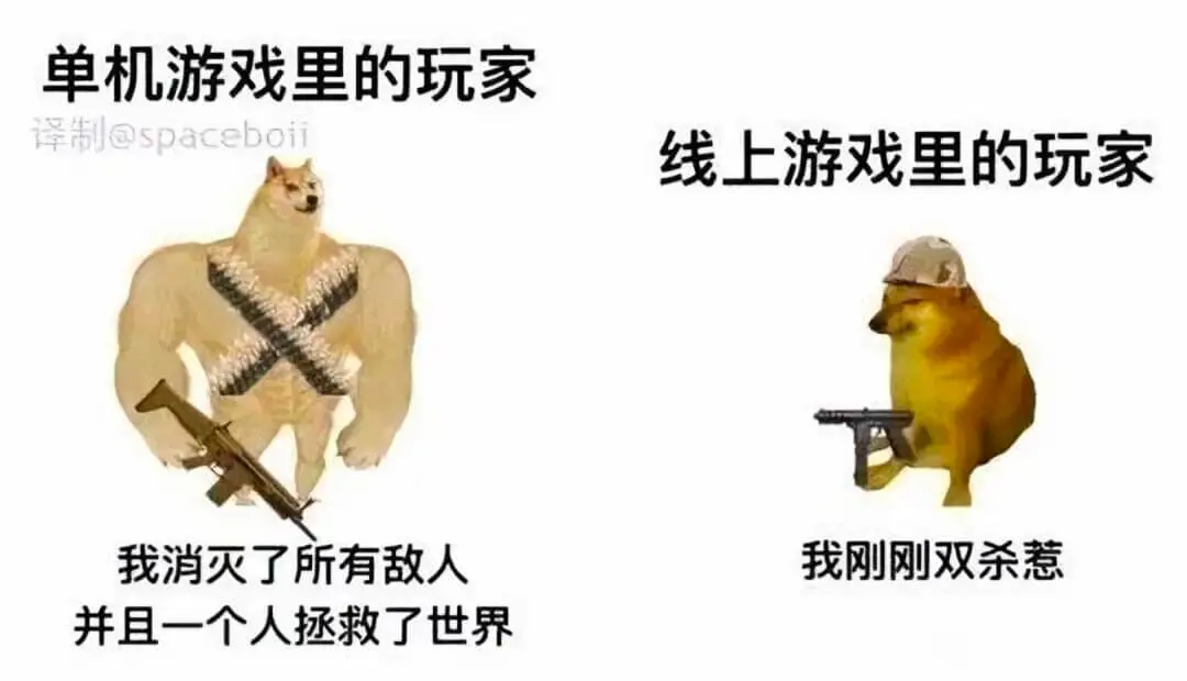 单机游戏里的玩家译制@spaceboi线上游戏里的玩家我消灭