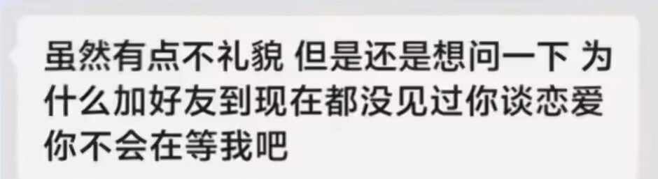 虽然有点不礼貌但是还是想问一下为什么加好友到现在都没见过你谈