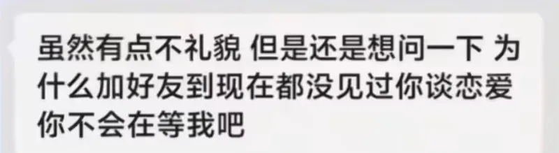 虽然有点不礼貌但是还是想问一下为什么加好友到现在都没见过你谈