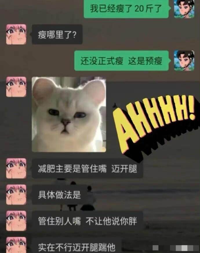瘦哪里了？还没正式瘦，这是预瘦。减肥主要是管住嘴，迈开腿。具