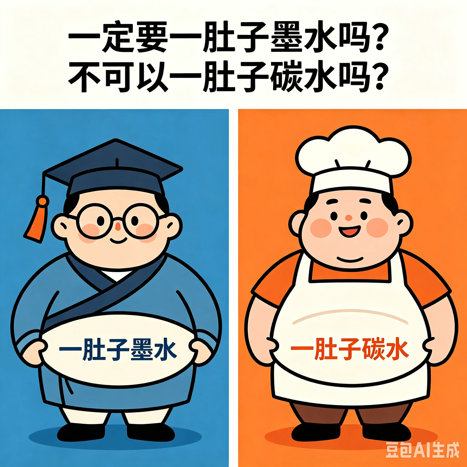 一定要一肚子墨水吗？不可以一肚子碳水吗？一肚子墨水，一肚子碳