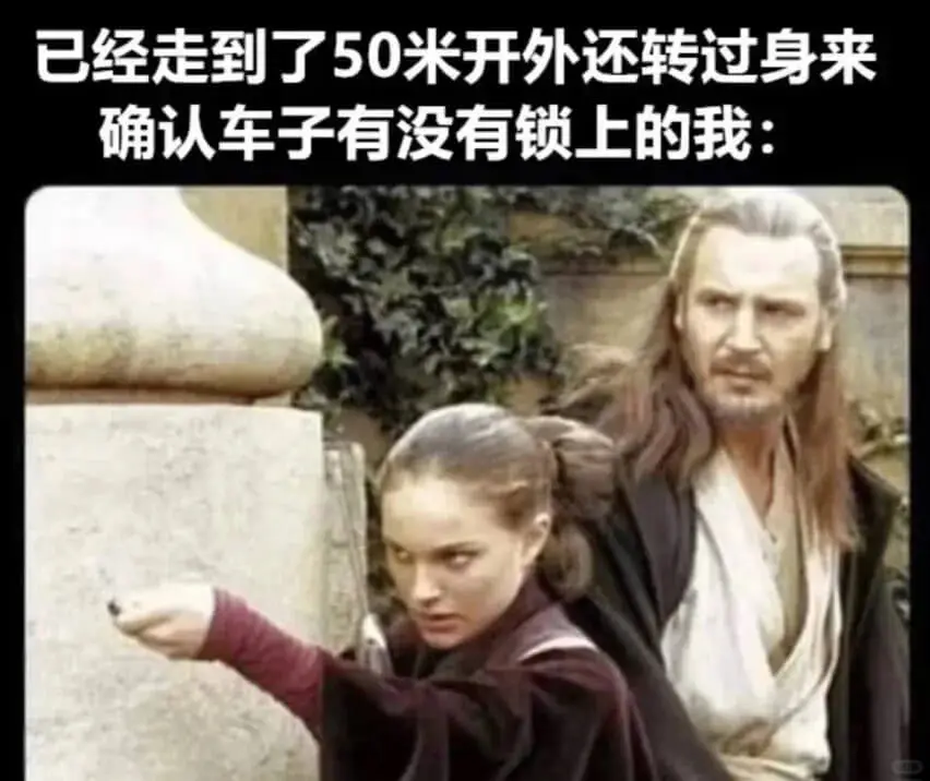 已经走到了50米开外还转过身来确认车子有没有锁上的我: