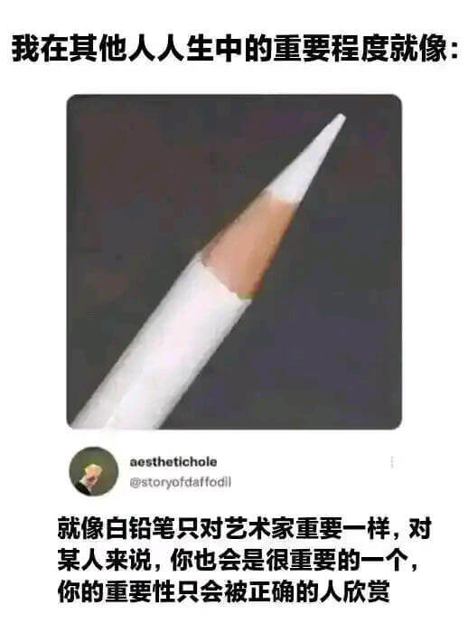 我在其他人人生中的重要程度就像：aesthetichole@