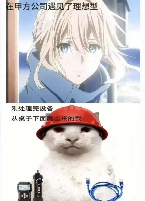 在甲方公司遇见了理想型刚处理完设备，从桌子下面爬出来的我