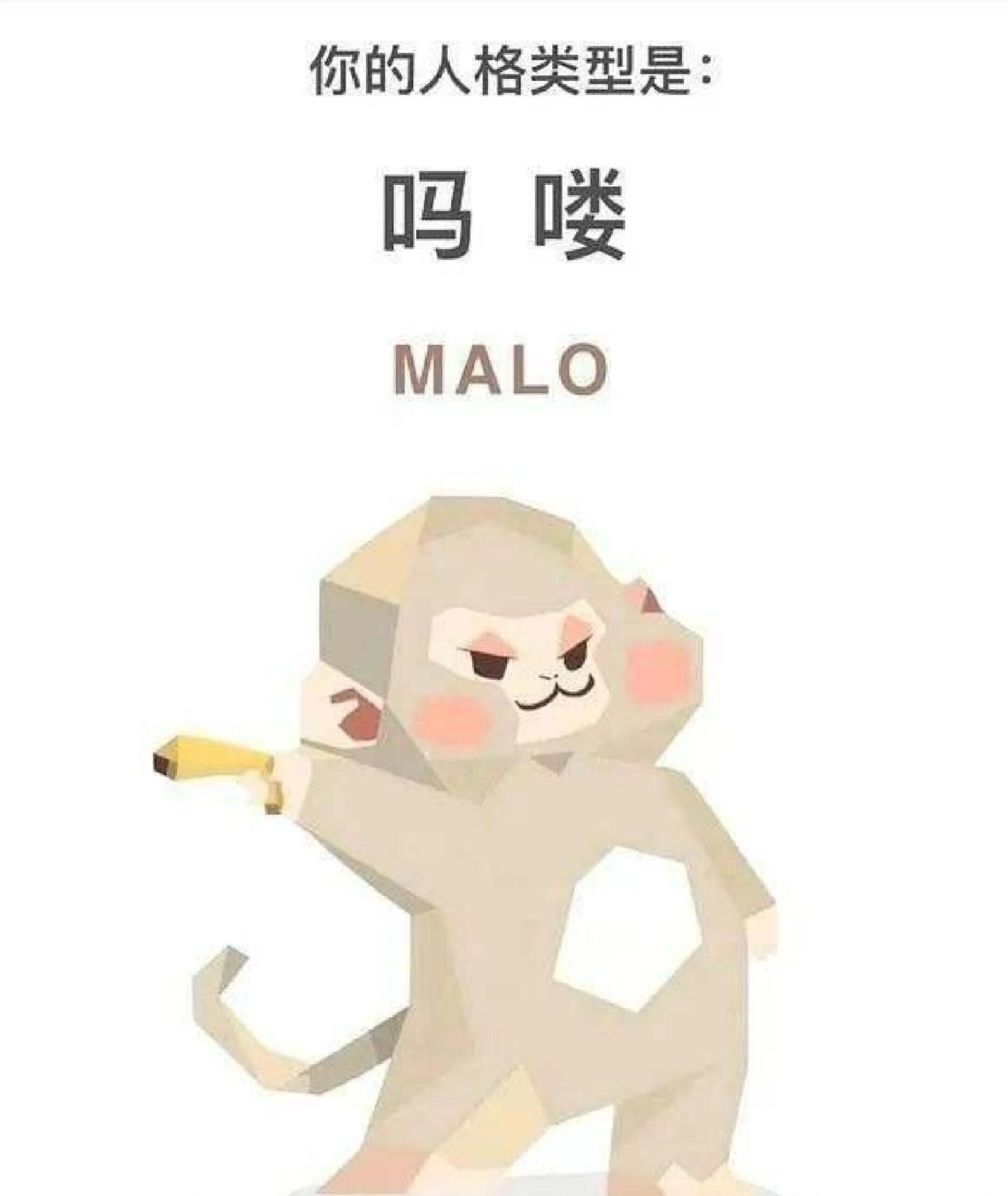 你的人格类型是：吗喽（MALO）