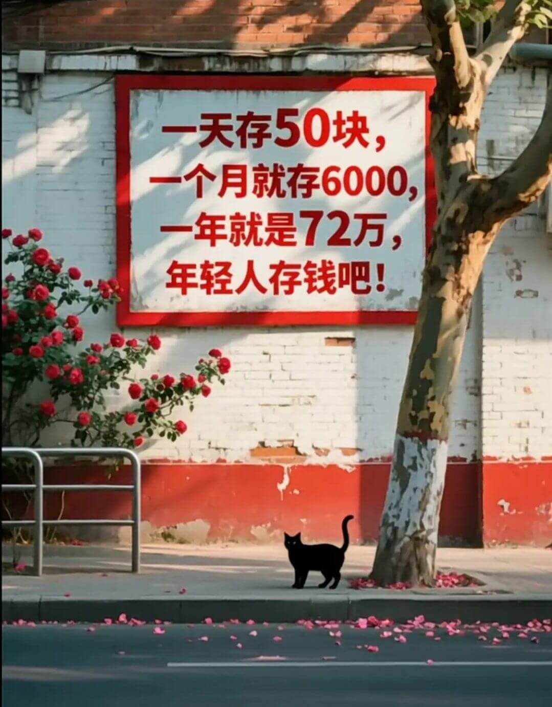 一天存50块，一个月就存6000，一年就是72万。年轻人存钱